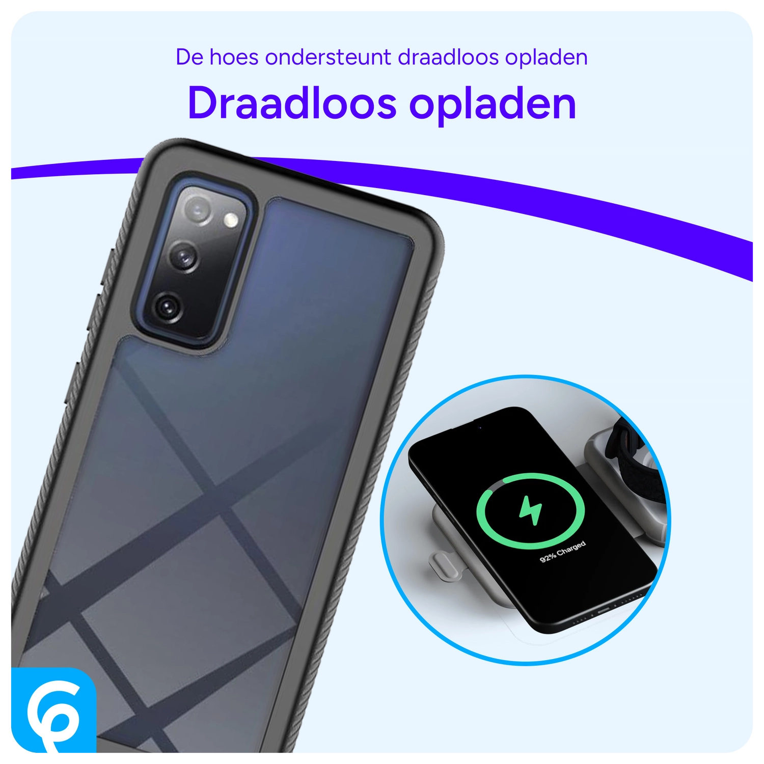 Samsung Galaxy S20 FE Hoesje Full Protect 360° Cover Hybride Zwart afbeelding 7
