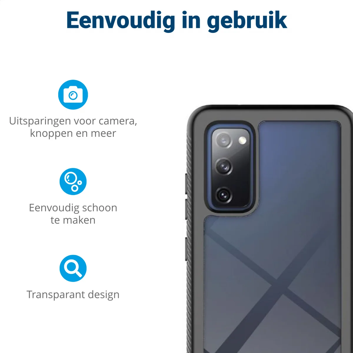 Samsung Galaxy S20 FE Hoesje Full Protect 360° Cover Hybride Blauw afbeelding 5