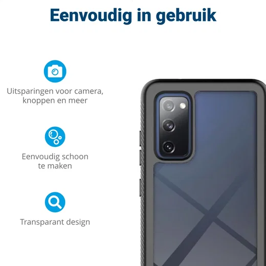 Samsung Galaxy S20 FE Hoesje Full Protect 360° Cover Hybride Blauw afbeelding 5