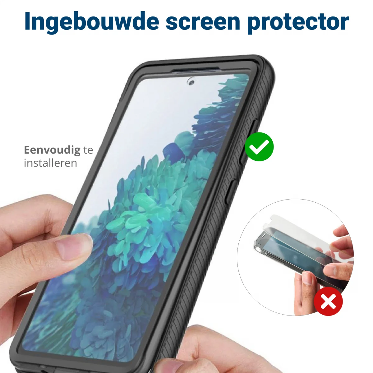 Samsung Galaxy S20 FE Hoesje Full Protect 360° Cover Hybride Blauw afbeelding 7