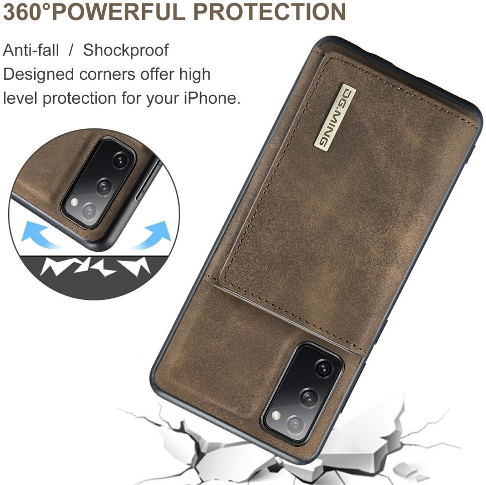 DG Ming Samsung Galaxy S20 FE Hoesje met Magnetische Kaarthouder Bruin afbeelding 14