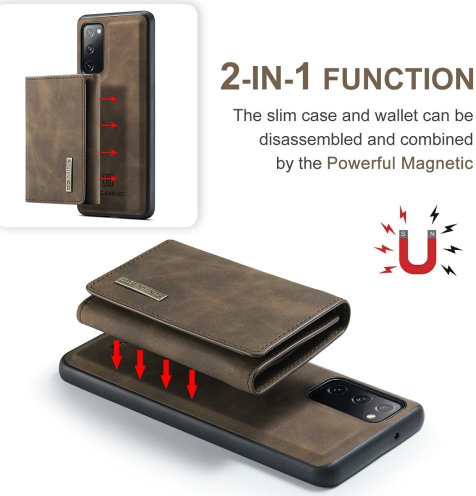 DG Ming Samsung Galaxy S20 FE Hoesje met Magnetische Kaarthouder Bruin afbeelding 15