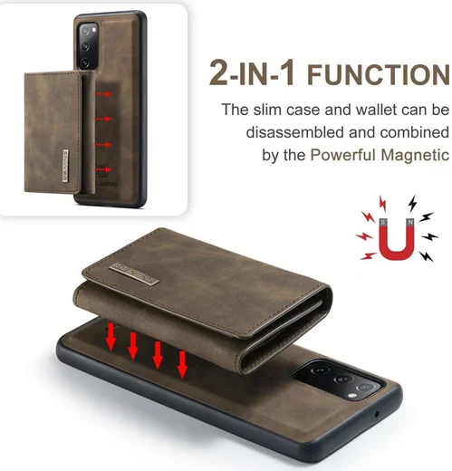 DG Ming Samsung Galaxy S20 FE Hoesje met Magnetische Kaarthouder Bruin afbeelding 15