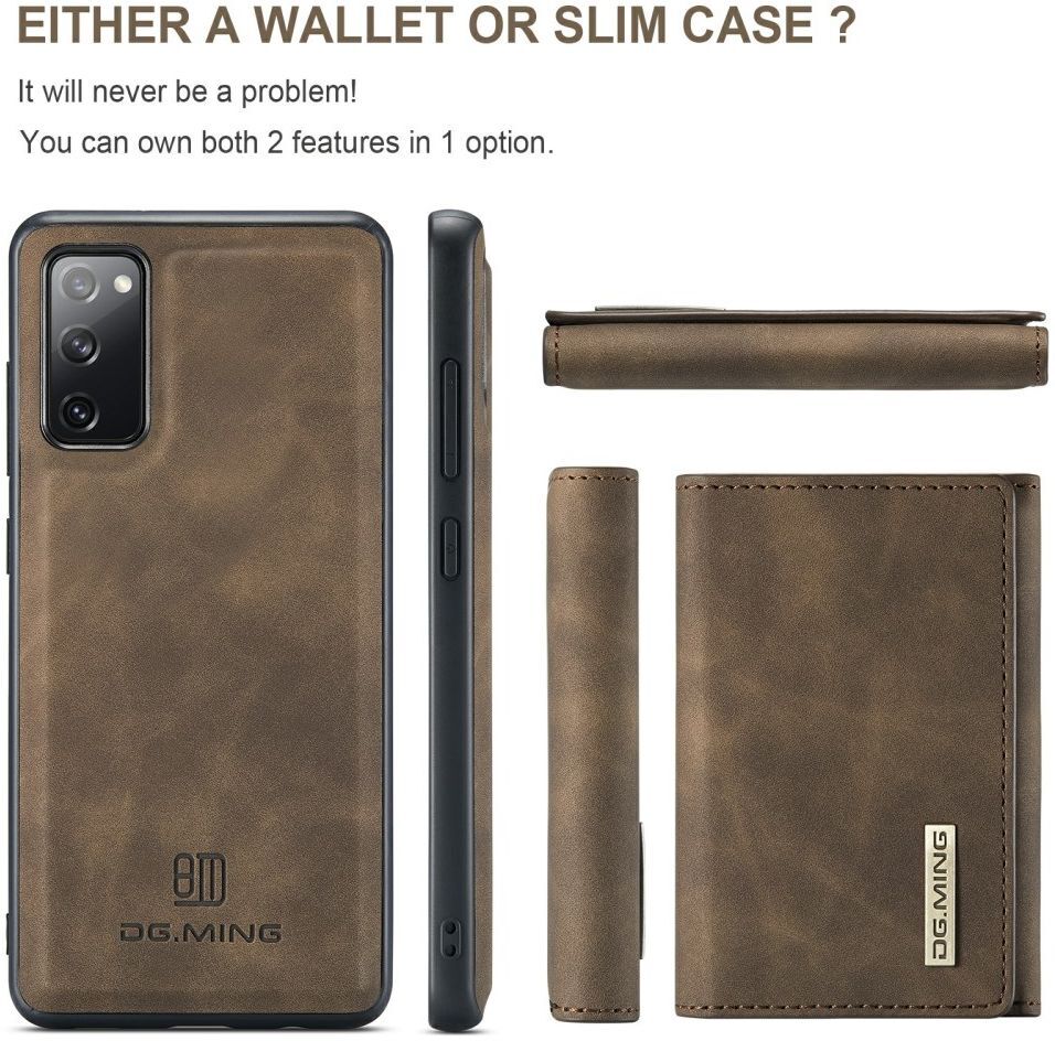 DG Ming Samsung Galaxy S20 FE Hoesje met Magnetische Kaarthouder Bruin afbeelding 16