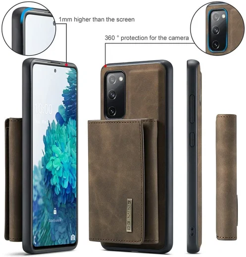 DG Ming Samsung Galaxy S20 FE Hoesje met Magnetische Kaarthouder Bruin afbeelding 17