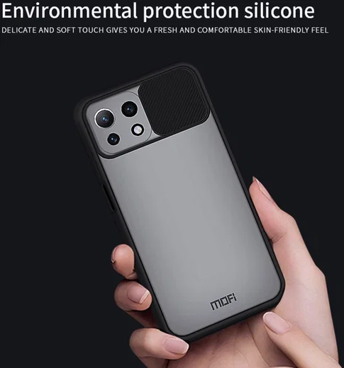 MOFI Xiaomi Mi 11 Lite 4G/5G (NE) Hoesje met Camera Slider Zwart afbeelding 6
