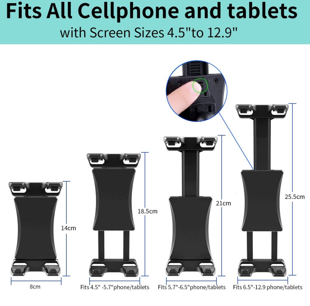 Universele Smartphone- en Tablethouder voor Hoofdsteun Auto / Sturen afbeelding 7