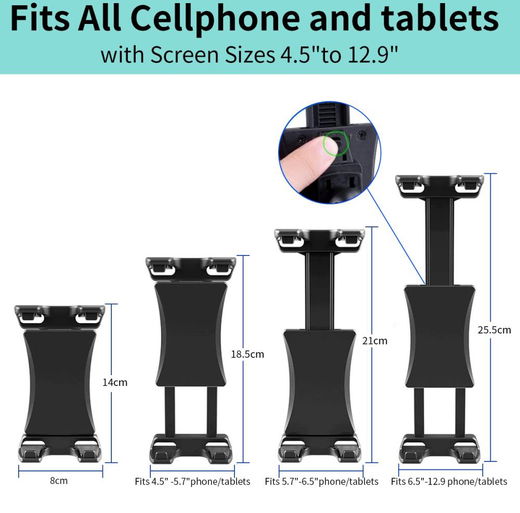 Universele Smartphone- en Tablethouder voor Hoofdsteun Auto / Sturen afbeelding 7