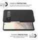 Google Pixel 6 Pro Hoesje Hard Plastic met Stoffen Afwerking Zwart afbeelding 3