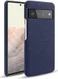 Google Pixel 6 Pro Hoesje Hard Plastic met Stoffen Afwerking Blauw afbeelding 1