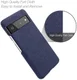 Google Pixel 6 Pro Hoesje Hard Plastic met Stoffen Afwerking Blauw afbeelding 2