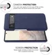 Google Pixel 6 Pro Hoesje Hard Plastic met Stoffen Afwerking Blauw afbeelding 3