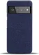Google Pixel 6 Pro Hoesje Hard Plastic met Stoffen Afwerking Blauw afbeelding 4