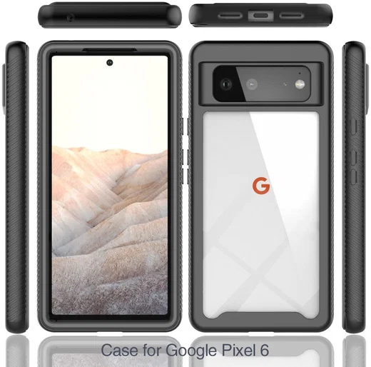 Google Pixel 6 Hoesje Volledig Schokbestendig Hybride Cover Zwart afbeelding 7