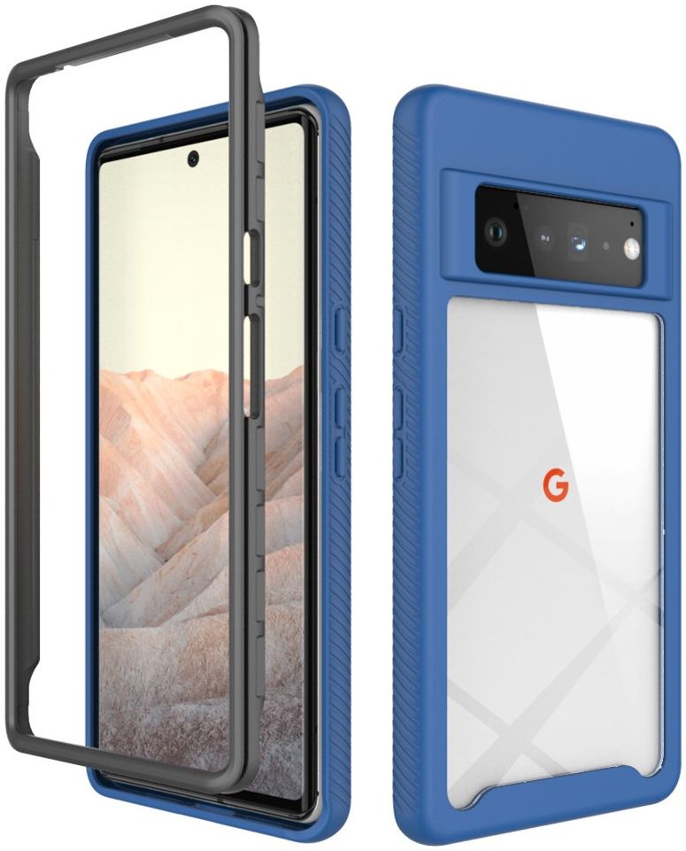 Google Pixel 6 Pro Hoesje Volledig Schokbestendig Cover Blauw afbeelding 1