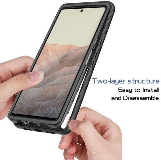 Google Pixel 6 Pro Hoesje Volledig Schokbestendig Cover Blauw afbeelding 6