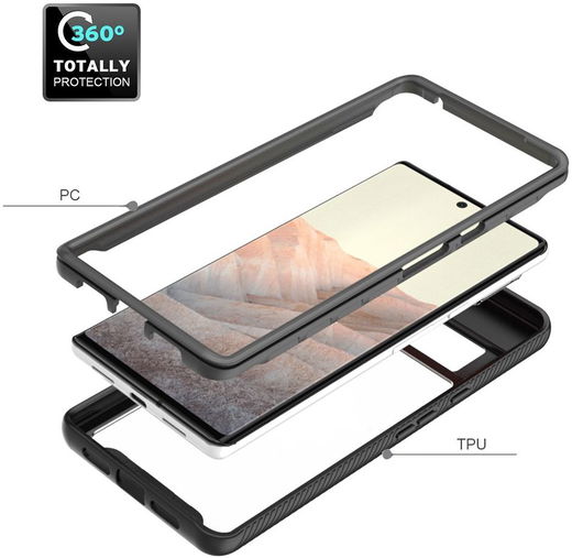 Google Pixel 6 Pro Hoesje Volledig Schokbestendig Cover Blauw afbeelding 4