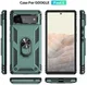 Google Pixel 6 Hoesje Hybride met Kickstand Back Cover Groen afbeelding 7