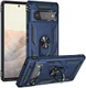 Google Pixel 6 Pro Hoesje Hybride met Kickstand Back Cover Blauw afbeelding 1