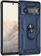 Google Pixel 6 Pro Hoesje Hybride met Kickstand Back Cover Blauw afbeelding 8