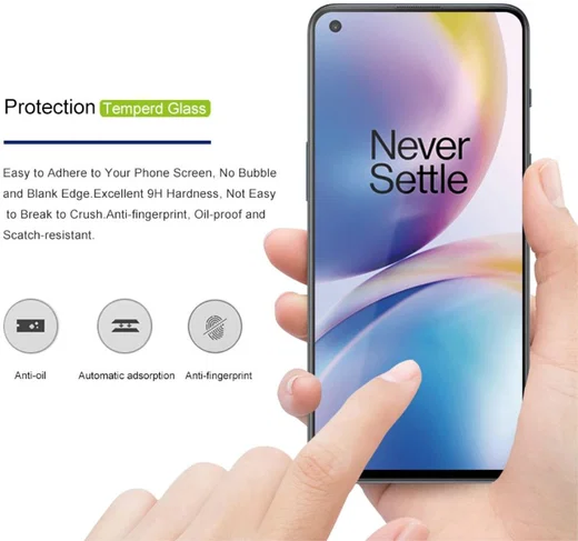 Amorus OnePlus Nord 2(T) 5G Screen Protector 9H Volledig Dekkend afbeelding 3