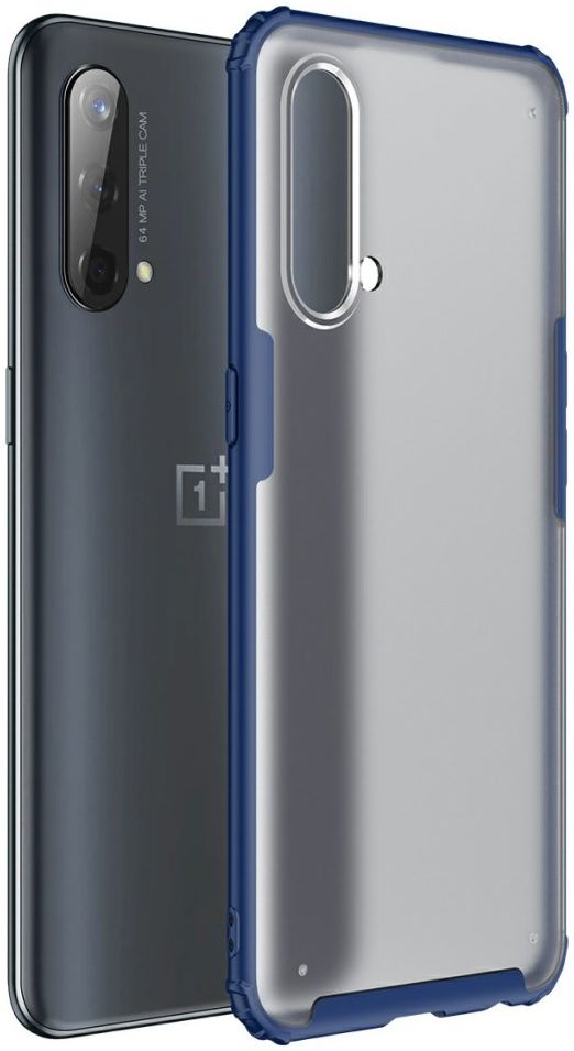 OnePlus CE 5G Hoesje Hybride Back Cover Matte Transparant Blauw afbeelding 1