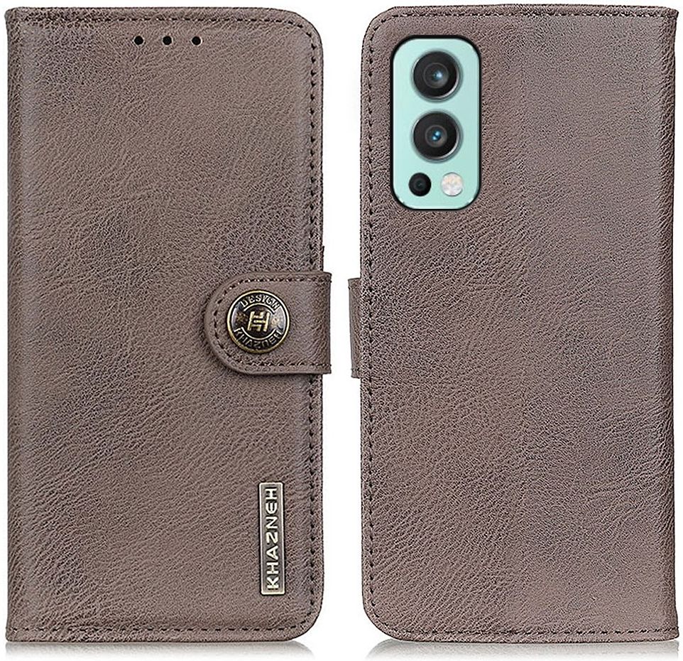 KHAZNEH OnePlus Nord 2 Hoesje Portemonnee Book Case Grijs afbeelding 2