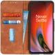 KHAZNEH OnePlus Nord 2 5G Hoesje Retro Wallet Book Case Bruin afbeelding 1