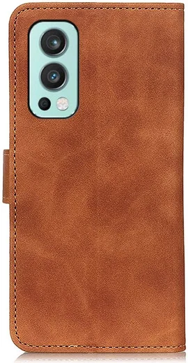KHAZNEH OnePlus Nord 2 5G Hoesje Retro Wallet Book Case Bruin afbeelding 7