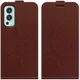 OnePlus Nord 2 5G Hoesje Verticale Flip Wallet Case Kunstleer Bruin afbeelding 6
