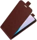 OnePlus Nord 2 5G Hoesje Verticale Flip Wallet Case Kunstleer Bruin afbeelding 2