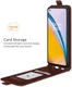 OnePlus Nord 2 5G Hoesje Verticale Flip Wallet Case Kunstleer Bruin afbeelding 3