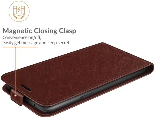 OnePlus Nord 2 5G Hoesje Verticale Flip Wallet Case Kunstleer Bruin afbeelding 4