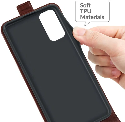 OnePlus Nord 2 5G Hoesje Verticale Flip Wallet Case Kunstleer Bruin afbeelding 5
