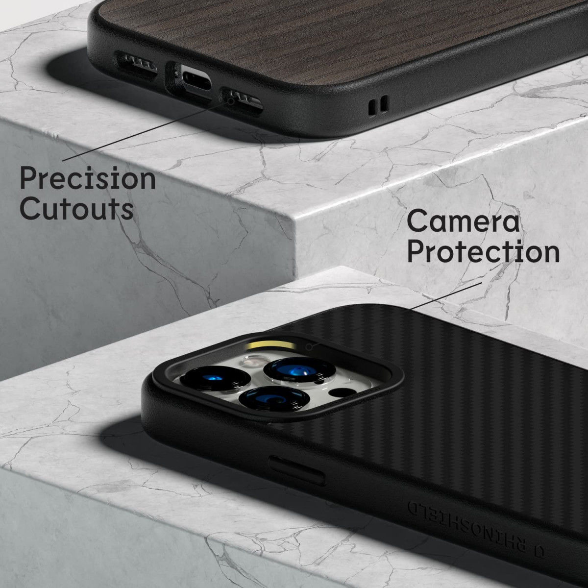 RhinoShield SolidSuit Apple iPhone 13 Pro Max Hoesje Leer Zwart afbeelding 6