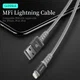Dux Ducis X1 2.4A USB naar Apple Lightning Kabel MFi 1M Grijs afbeelding 4