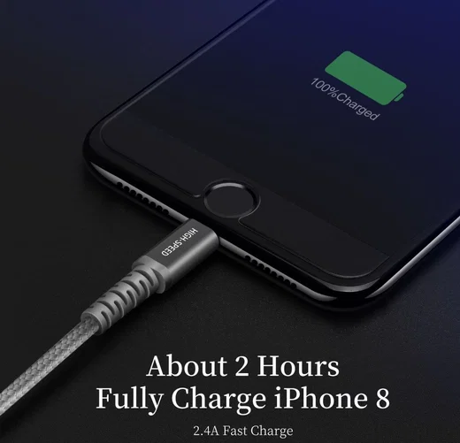 Dux Ducis X1 2.4A USB naar Apple Lightning Kabel MFi 1M Grijs afbeelding 8