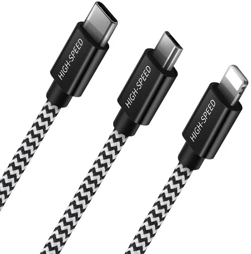 Dux Ducis 3-in-1 2.4A USB naar Lightning/USB-C/MicroUSB Kabel 1.2M afbeelding 16