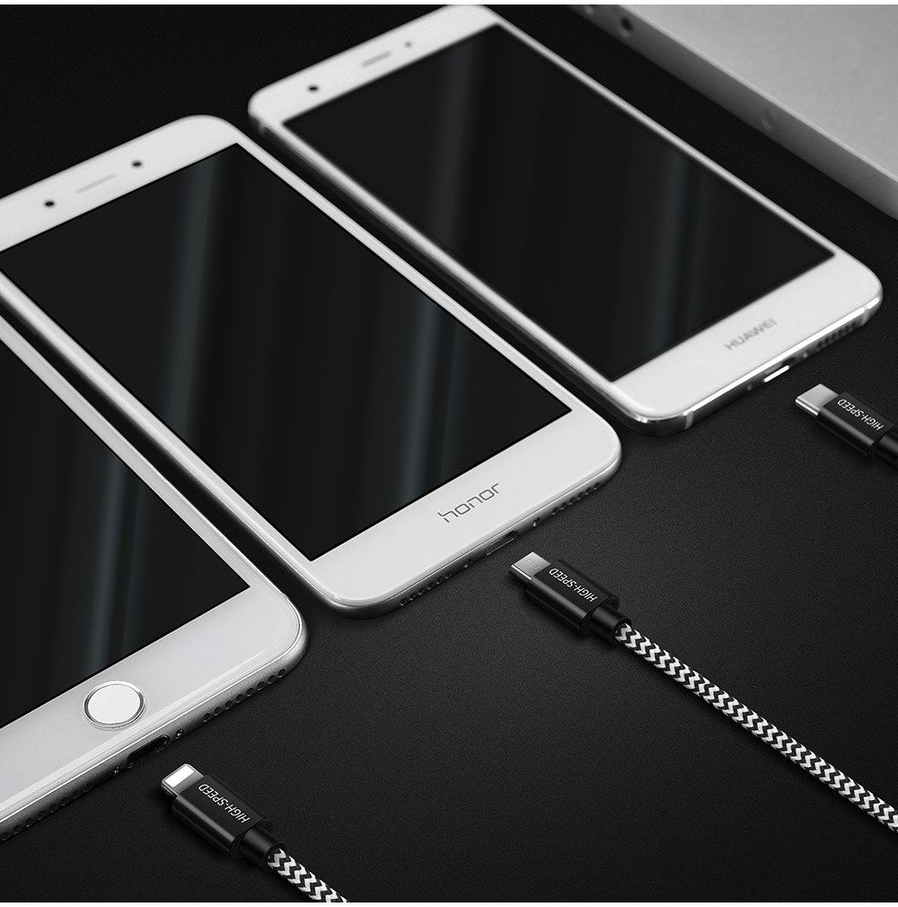 Dux Ducis 3-in-1 2.4A USB naar Lightning/USB-C/MicroUSB Kabel 1.2M afbeelding 12
