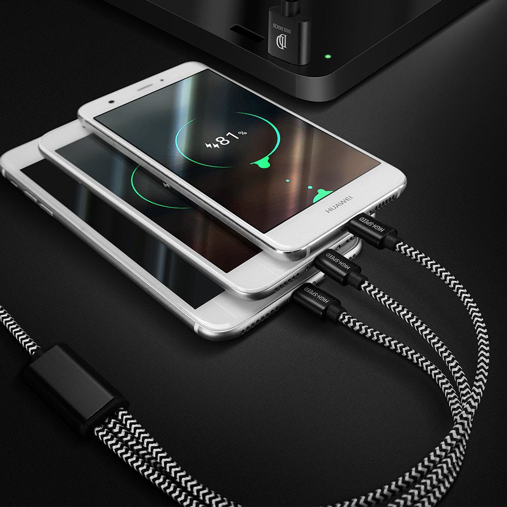 Dux Ducis 3-in-1 2.4A USB naar Lightning/USB-C/MicroUSB Kabel 1.2M afbeelding 15