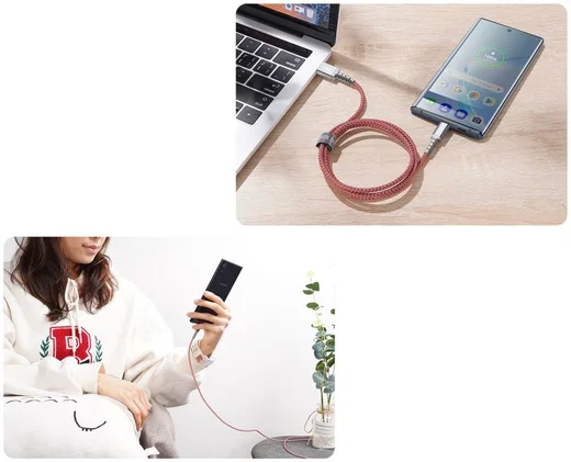 Dux Ducis K-II Pro 2A USB naar USB-C Kabel (2-Pack) 1M+2M Rood afbeelding 4