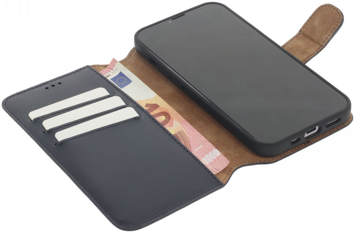 Minim 2-in-1 iPhone 13 Hoesje Book Case en Back Cover Blauw afbeelding 2