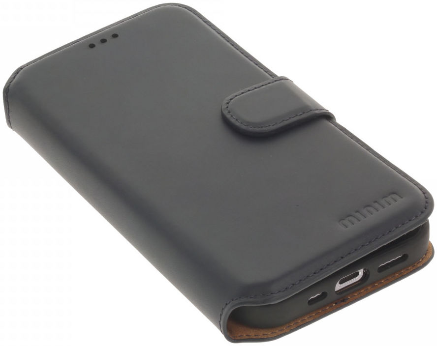 Minim 2-in-1 iPhone 13 Hoesje Book Case en Back Cover Blauw afbeelding 4