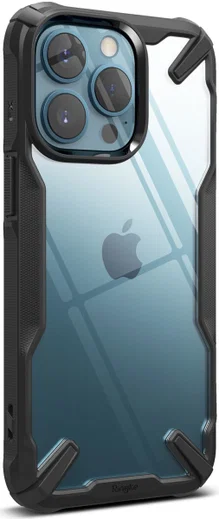 Ringke Fusion X Apple iPhone 13 Pro Max Hoesje Transparant Zwart afbeelding 1