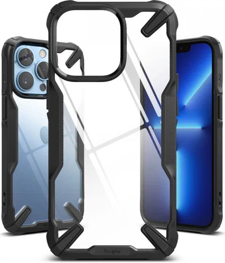 Ringke Fusion X Apple iPhone 13 Pro Max Hoesje Transparant Zwart afbeelding 2