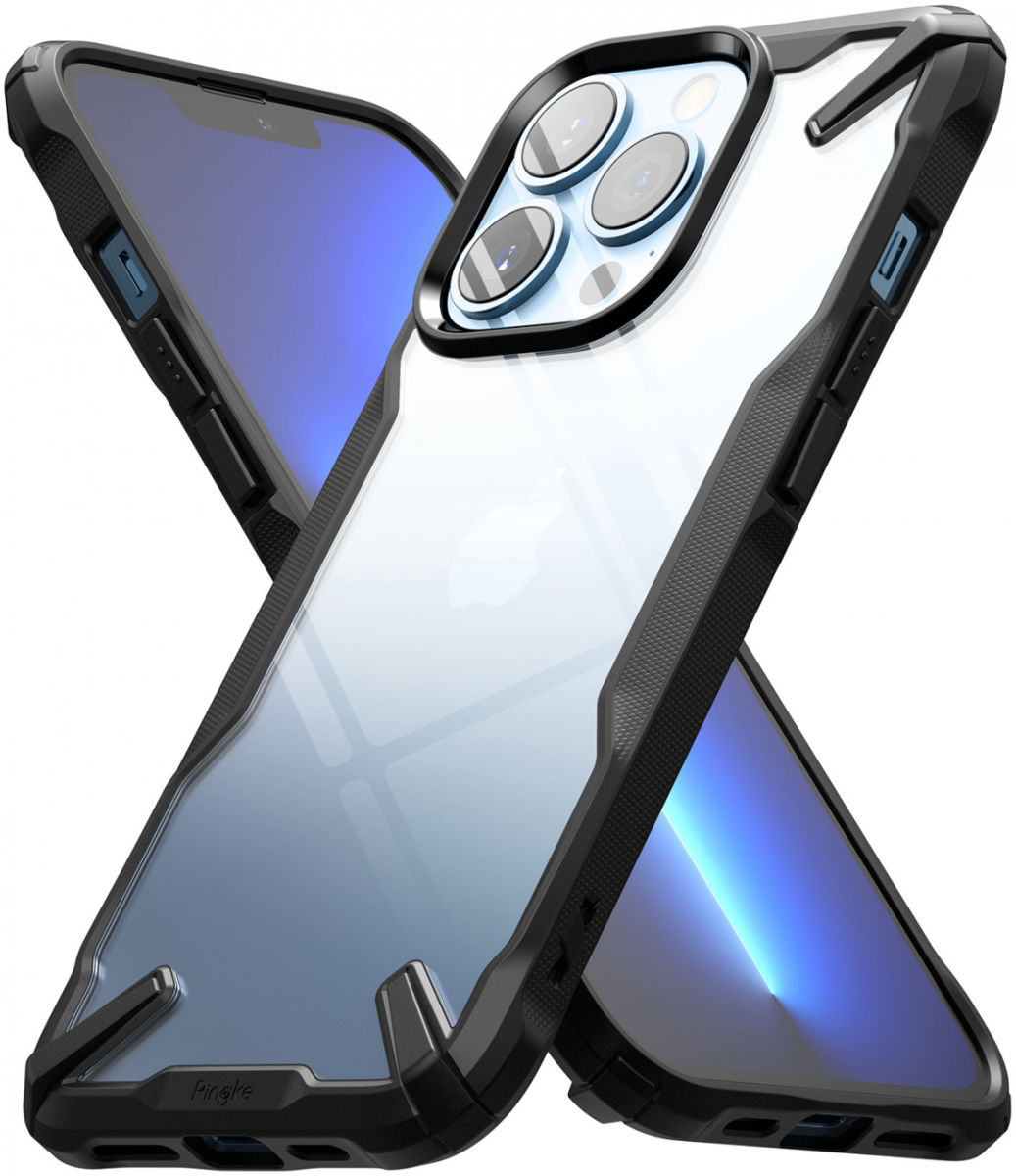 Ringke Fusion X Apple iPhone 13 Pro Max Hoesje Transparant Zwart afbeelding 3