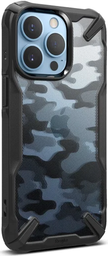Ringke Fusion X Apple iPhone 13 Pro Hoesje Camo Zwart afbeelding 1
