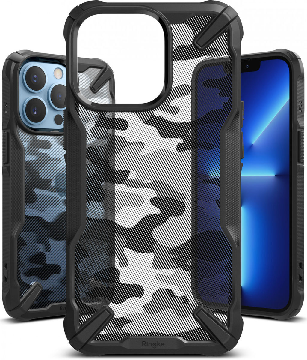 Ringke Fusion X Apple iPhone 13 Pro Hoesje Camo Zwart afbeelding 2