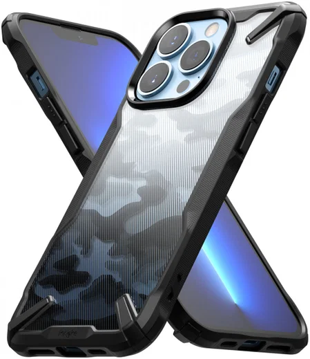 Ringke Fusion X Apple iPhone 13 Pro Hoesje Camo Zwart afbeelding 3