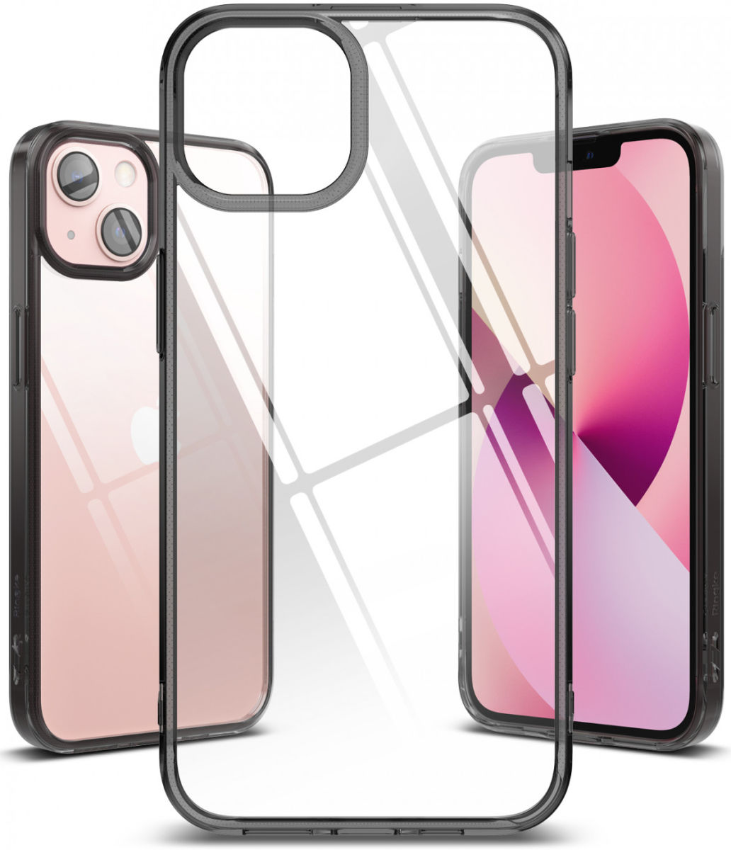 Ringke Fusion Apple iPhone 13 Hoesje Back Cover Transparant Zwart afbeelding 2